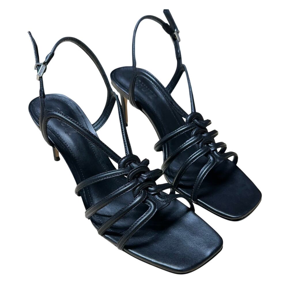 Schutz Leather Adjustable Caged Sandals Octavia Mid Black Women's Size 5B NIB
